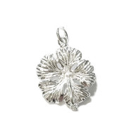 Pendant Hibiscus 25x19.5mm with Jump Ring Sterling Silver - each(65552)