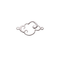 Connector Cloud 9x15mm Sterling Silver - each