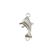 Connector Dolphin 16x8mm Sterling Silver - each