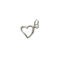 Charm Heart 13.5x10mm with Side Jump Ring Sterling Silver - each(65588)