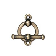 TierraCast Antique Brass Bar And Ring Toggle Clasp Set each