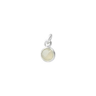 Pendant Grey Moonstone Round 6mm Bezel Sterling Silver  - each(64181)