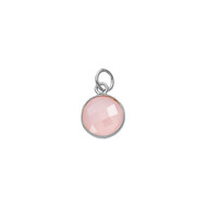 Pendant Pink Onyx Round 6mm Bezel Sterling Silver  - each(64184)