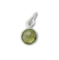 Pendant Peridot Round 6mm Bezel Sterling Silver  - each(64189)