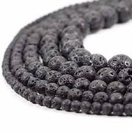 Lava Round Beads 4MM - by the strand(59467)
