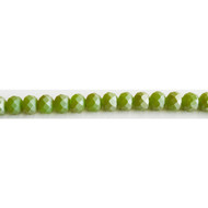 Chinese Crystal 6x8mm Rondelle Bead Matte Peridot - by the strand(63052)