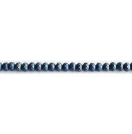 Chinese Crystal 4.5X6mm Faceted Rondelle Bead Indigo Matte - by the strand(63023)