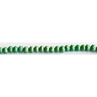 Chinese Crystal 4.5X6mm Faceted Rondelle Bead Emerald Matte - by the strand(63024)