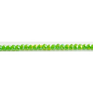 Chinese Crystal 4.5X6mm Faceted Rondelle Bead Peridot AB - by the strand(65344)