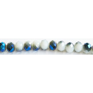 Chinese Crystal 8x10 Rondelle Bead White Opal Night - by the strand(50739)