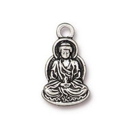TierraCast Antique Silver Meditating Buddha Charm each (66284)