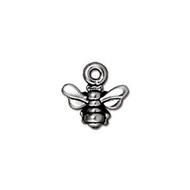 TierraCast Antique Silver Honey Bee Charm Small each(66281)