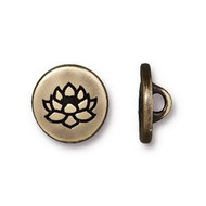 TierraCast Antique Brass Lotus Button - Each(66299)