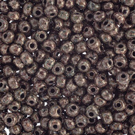 Preciosa Seed Bead  Size 8/0 Opaque Travertine on Black 500 gram bag