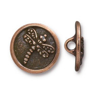 TierraCast Antique Copper Dragonfly Button each