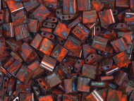 Miyuki Tila Bead Size 5x5 Orange Turquoise Picasso Vial TL 4520