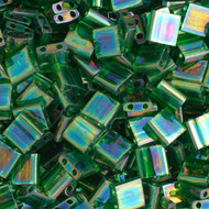 Miyuki Tila Bead Size 5x5 Emerald AB Transparent Vial TL 0179(80679)