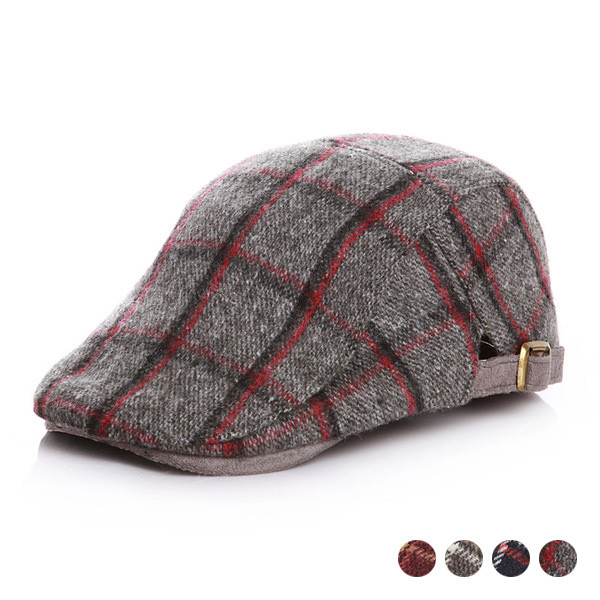 checkered newsboy cap