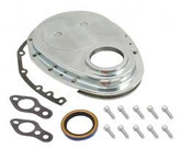 Polished alloy solid timing cover kits, suit all SBC engines