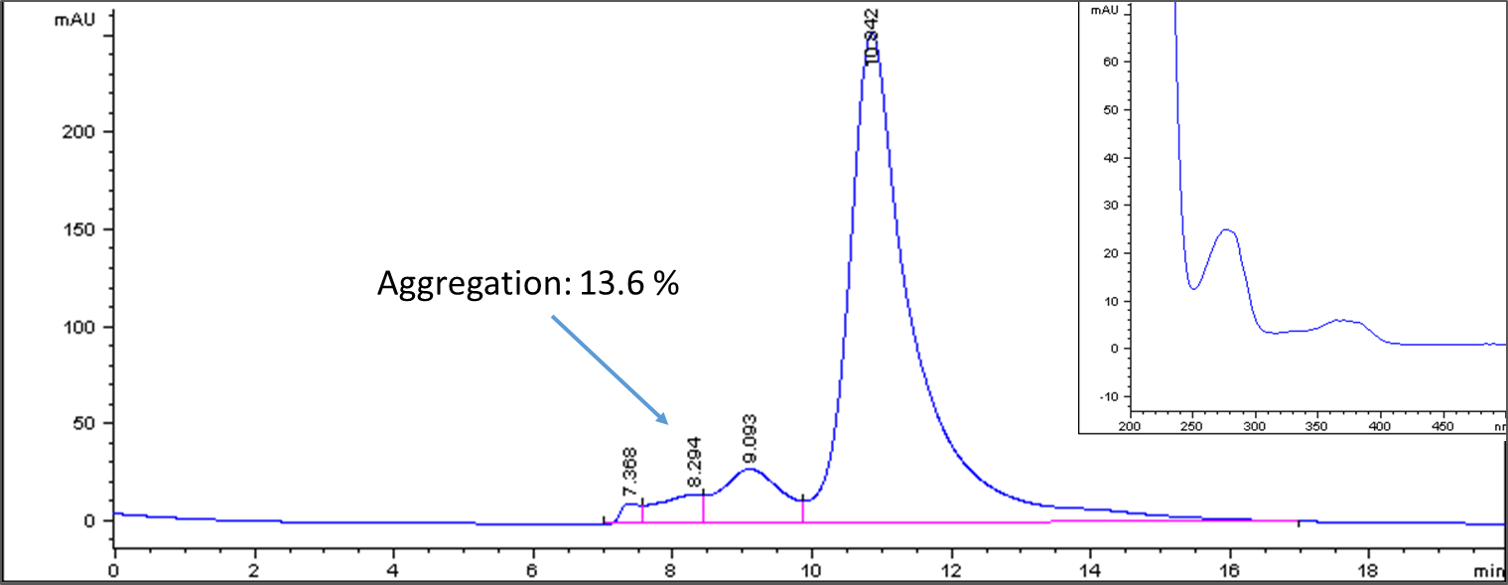 SEC HPLC analysis of purified SN38 ADC