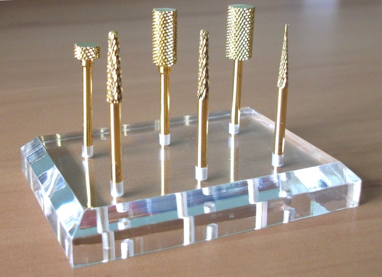Clear Nail Drill Bit Stand Holds 6 Bits!