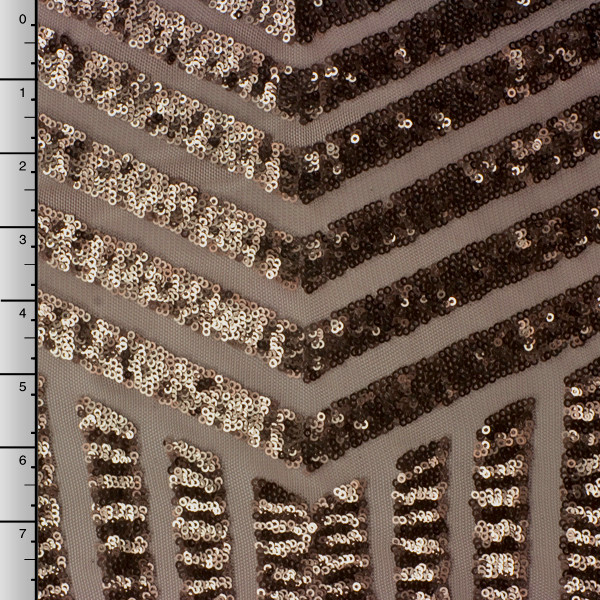 Cali Fabrics Brown Geometric Stretch Micro Sequin Fabric