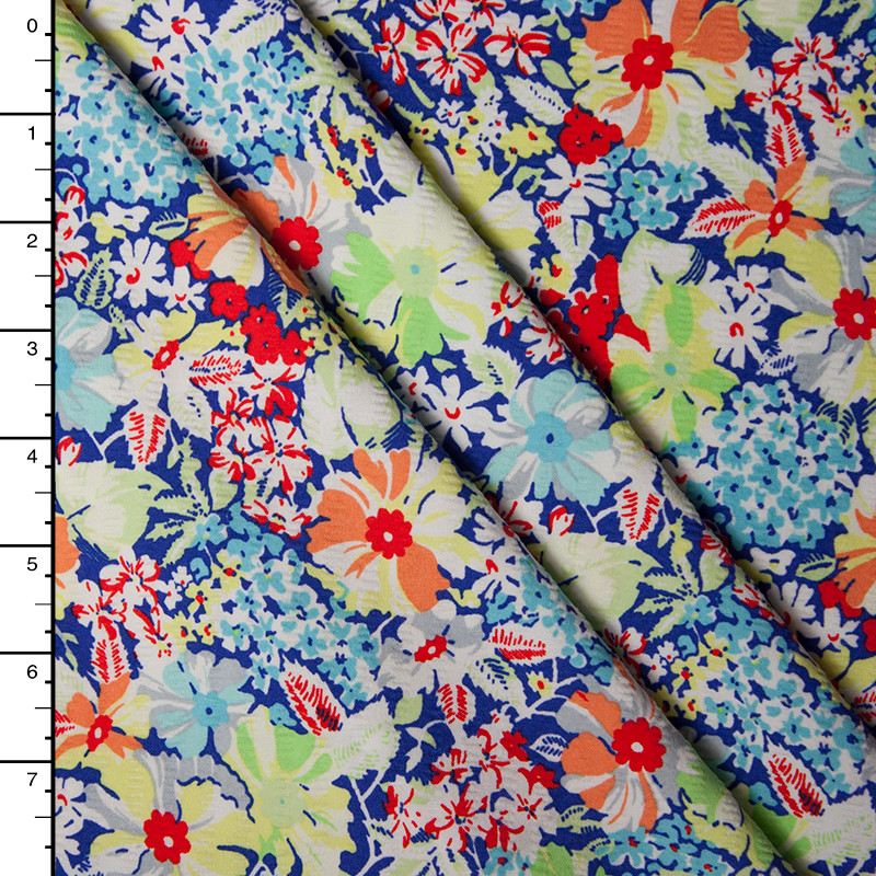 Cali Fabrics | Neon Floral Nylon/Lycra Seersucker