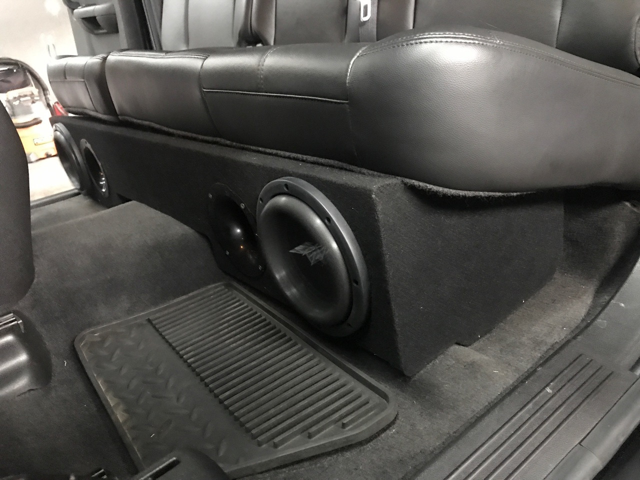 Compatible with 2007-2013 Chevy Silverado Ext Cab Truck Alpine Type S S-W12D2 Dual 12 Rhino Coated Sub Box Enclosure with S-A60M Amplifier & 4GA Amp Kit