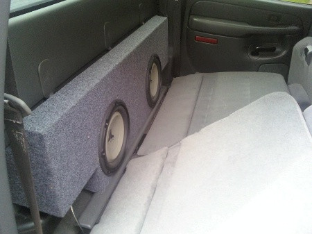 Behind seat deals sub box silverado