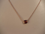 Orange Sapphire Pendant with 18 inch Rose Gold Chain 