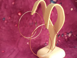 Handmade Large Hoop Livewire Earrings 14k Yellow Gold