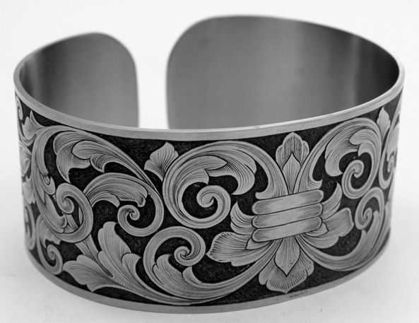 Bracelet engraved with design by Arnaud