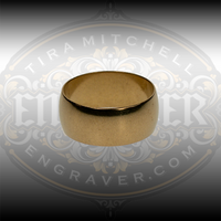 Brass practice ring, Men's size 11. 9.5mm wide. Great for practicing engraving or stone setting.