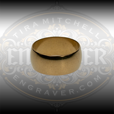 Brass practice ring, Men's size 11. 9.5mm wide. Great for practicing engraving or stone setting.
