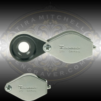 Eschenbackh 20x Loupe with high powered 17mm aplanatic optics. Chrome plated brass body with black metal lens frame.