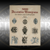 5000 Decorative Monograms for Artists and Craftspeople edited by J. O'Kane has 130 pages of 2-letter monograms in alphabetic order for jewelry, custom engraving, and other art. No copyright fees or royalties for using this art.