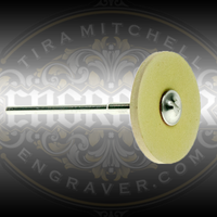 Yellow Rubber Diamond Polishing Wheel by Engraver.com for polishing carbide or High Speed Stainless Steel Gravers
