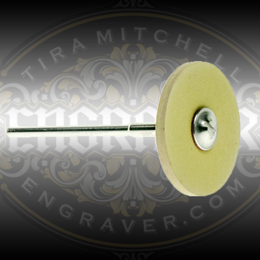 Yellow Rubber Diamond Polishing Wheel by Engraver.com for polishing carbide or High Speed Stainless Steel Gravers