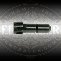 Universal Collet, 1/8 inch bore, for the PulseGraver™ at Engraver.com.  5 Easy index slots to fit gravers of any shape and right or left handed people. Designed for the PulseGraver™ and fits other engraving tools with a 1/4 inch sleeve and a tab to prevent rotation.