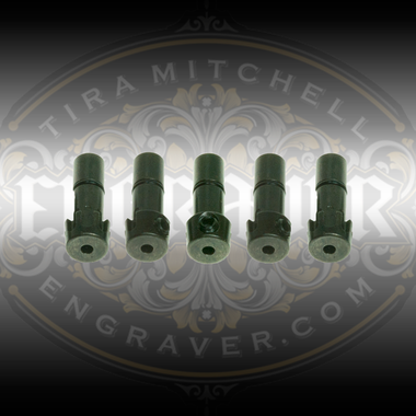 5 Pack of Universal Collets with a 3/32 inch graver bore for the PulseGraver™ available at Engraver.com. 