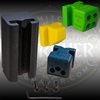 90 Degree Engraver.com Sharpening System Set shown with the Tower, 90 Degree Block, 55 Degree Face Block, Reducer and Wrench with Universal Collets.