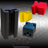 115 Degree Engraver.com Sharpening System Set shown with the Tower, 90 Degree Block, 55 Degree Face Block, Reducer and Wrench with Universal Collets.