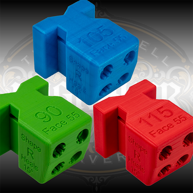 General Use Graver Slide Fixture System for Shaping and Sharpening Gravers.  Basic set with 90, 105, and 115 degree Shaping and Sharpening Blocks.
