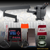 Optional PulseGraver Dual and Leica A60F Microscope, tools for which discounts are available for students of Tira's engraving course.