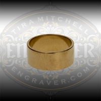 Men's brass ring for engraving and setting stones.  Flat 9.5 mm wide in size 11.