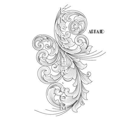 Scroll Hand Engraving Design 1 by Arnaud - Precision Artistry LLC