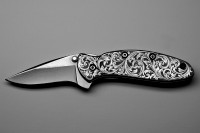 Example of Arnaud's Hand Engraving Design for a Kershaw Knife