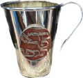 Silver plated Mini kiddush cup 'Hagefen' With Handles (KC-2201)