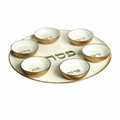 Aluminum Seder Plate-15" White W/ Gold (P-X4783W)