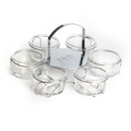 Glass Bowl Seder Plate-Silver Stand (P-X5346)